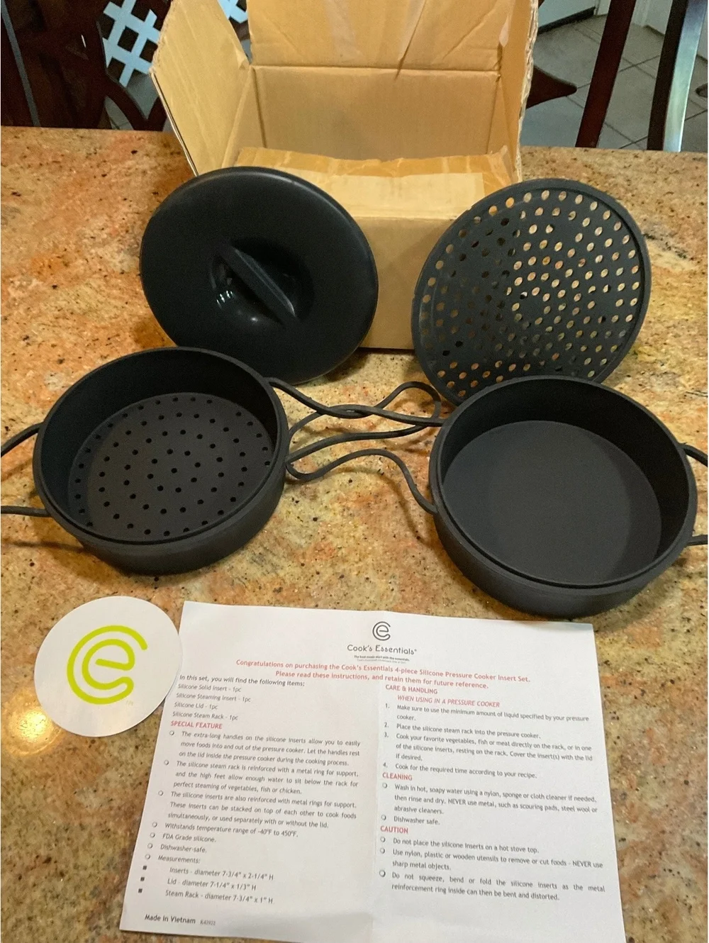 Cooks Essential 4pc. Silicone Inserts For Pressure Cooker NIB